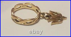 James Avery 14kt Dove Dangle Ring Size 3