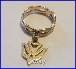 James Avery 14kt Dove Dangle Ring Size 3