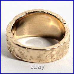 James Avery 14kt Gold Hammered Cross Mens Ring 1980s Vintage Retired Size 8.5