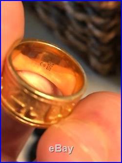 James Avery 14kt Gold SONG OF SOLOMON Hebrew Writing Ring Size 7