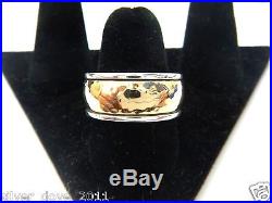 James Avery 14kt Gold/Sterling Silver Hammered Band Ring 3/8Wide