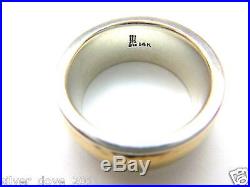 James Avery 14kt Gold/Sterling Silver Hammered Band Ring 3/8Wide
