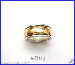 James Avery 14kt Gold/Sterling Silver Hammered Band Ring 3/8Wide