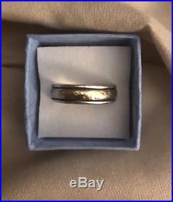 James Avery 14kt Gold Sterling Silver Hammered Simplicity Wedding Band Ring Sz10