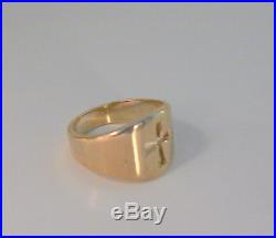 James Avery 14kt Gold Wide Crosslet Ring Size 6 with JA Gift Bag, Box