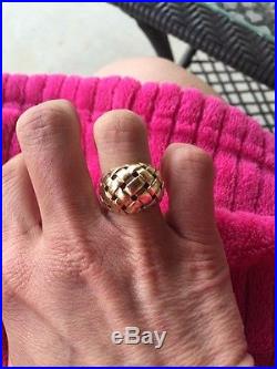 James Avery 14kt Wide Dome Basket Weave Ring, Size 6