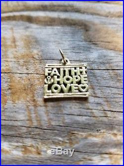 James Avery 14kt yellow gold, FAITH, HOPE, LOVE Charm, with jump ring. RETIRED