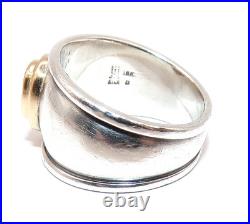 James Avery 18K Gold & STERLING SILVER Christina GARNET Band RING Sz 6.75
