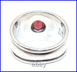 James Avery 18K Gold & STERLING SILVER Christina GARNET Band RING Sz 6.75