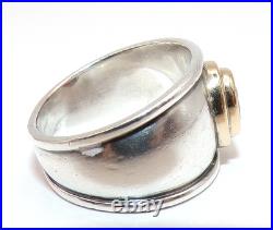 James Avery 18K Gold & STERLING SILVER Christina GARNET Band RING Sz 6.75
