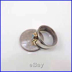 James Avery 18K Gold Sterling Silver Christina Blue Topaz Ring Size 8.5 LDL3