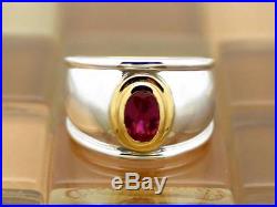 James Avery 18k Gold & Silver Christina Oval Ruby Ring Sz 5.5, 6.8G RETIRED