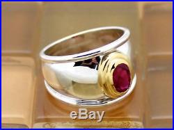 James Avery 18k Gold & Silver Christina Oval Ruby Ring Sz 5.5, 6.8G RETIRED