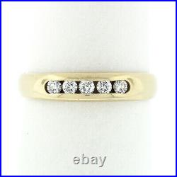 James Avery 18k Yellow Gold 0.15ctw Open Channel Round Diamond Wedding Band Ring