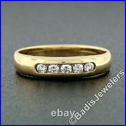 James Avery 18k Yellow Gold 0.15ctw Open Channel Round Diamond Wedding Band Ring