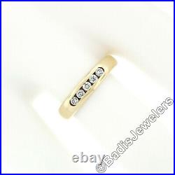 James Avery 18k Yellow Gold 0.15ctw Open Channel Round Diamond Wedding Band Ring