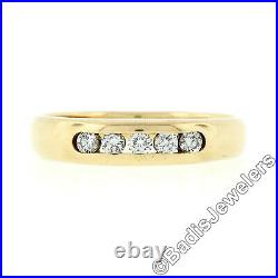 James Avery 18k Yellow Gold 0.15ctw Open Channel Round Diamond Wedding Band Ring