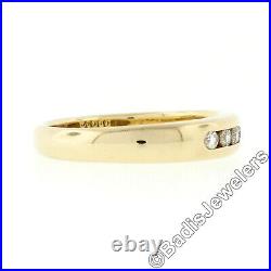 James Avery 18k Yellow Gold 0.15ctw Open Channel Round Diamond Wedding Band Ring