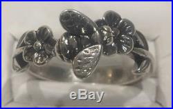 James Avery 3D Bee Flowers Ring Sterling Silver 925 Size 9