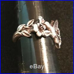 James Avery 3D Hummingbird & Flowers Ring Sterling Silver Size 6