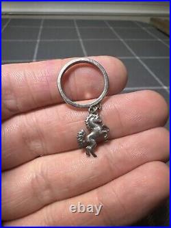 James Avery 3-D Unicorn Retired Charm Dangle Ring Silver 925 Size 5.25