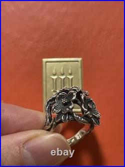 James Avery 3 Dogwood Flower Bouquet Cluster Ring Sterling Silver Retired Rare