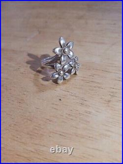 James Avery 3 Flower Ring Sz 6 Daisy Bouquet Sterling Silver Jewelry Free Ship