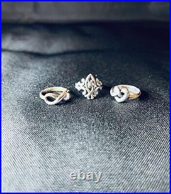 James Avery 3 Ring Lot SZ 6- Heart Knot, Petite Infinity, Scrolled Ichthus