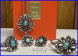 James Avery 4Piece De Flores Turquoise Pendant/Earrings/Bracelet/Ring Set James Avery 4Piece De Flores Turquoise Pendant/Earrings/Bracelet/Ring Set