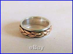 James Avery 585 14kt Gold & 925 Sterling Silver Braided Band Ring Retired SIZE 6