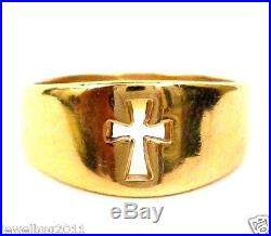James Avery $600 14kt Gold Narrow Crosslet Ring with JA Box and Bag 4.35 Grams
