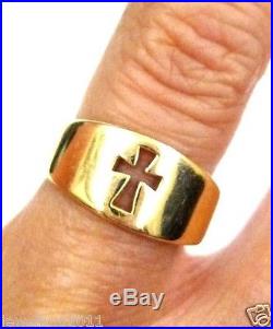 James Avery $600 14kt Gold Narrow Crosslet Ring with JA Box and Bag 4.35 Grams
