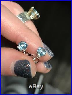 James Avery 925/14K Julietta Ring and James Avery Blue Topaz Earring Set