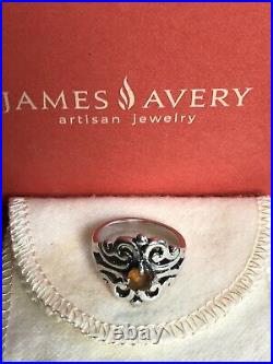 James Avery 925 STERLING SILVER Spanish Lace Ring with Citrine SIZE 6.0