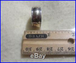 James Avery 925 Sterling Silver & 14k Gold Hammered Wedding Band Ring Size 8.0