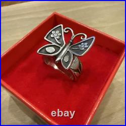 James Avery 925 Sterling Silver 3D Mariposa Butterfly & Tulip Flower Ring 5.75