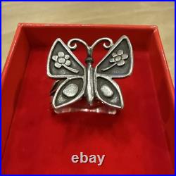 James Avery 925 Sterling Silver 3D Mariposa Butterfly & Tulip Flower Ring 5.75