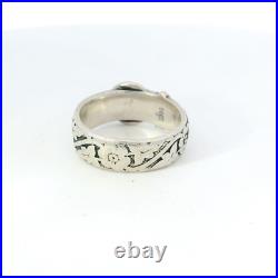James Avery 925 Sterling Silver 7mm Floral Buckle Band Ring Size 8.5 Retired