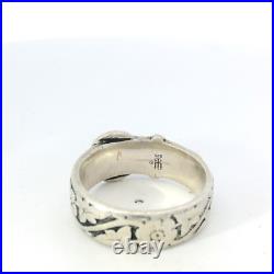 James Avery 925 Sterling Silver 7mm Floral Buckle Band Ring Size 8.5 Retired