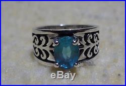 James Avery 925 Sterling Silver Adoree Ring With Blue Topaz Size 7.0