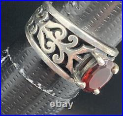 James Avery 925 Sterling Silver Adoree Ring with Garnet 5.3 Grams