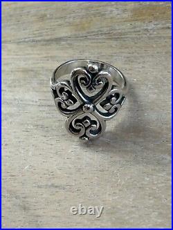 James Avery 925 Sterling Silver Adorned Hearts Ring Size 7.5 James Avery 925 Sterling Silver Adorned Hearts Ring Size 7.5