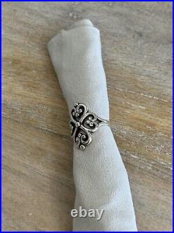 James Avery 925 Sterling Silver Adorned Hearts Ring Size 7.5 James Avery 925 Sterling Silver Adorned Hearts Ring Size 7.5