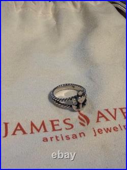James Avery 925 Sterling Silver Claddagh Band Ring Engraved Size 7 3mm