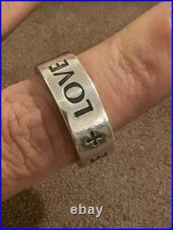 James Avery 925 Sterling Silver Engraved FAITH HOPE LOVE Wide Band Ring Size 8