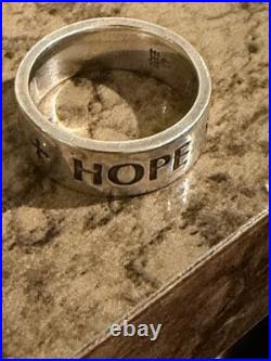 James Avery 925 Sterling Silver Engraved FAITH HOPE LOVE Wide Band Ring Size 8
