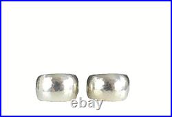James Avery 925 Sterling Silver Hammered Wide Tapered Hoop Earrings Jewelry