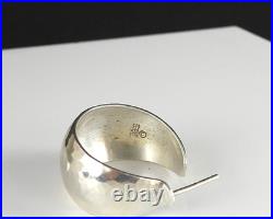 James Avery 925 Sterling Silver Hammered Wide Tapered Hoop Earrings Jewelry