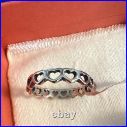 James Avery 925 Sterling Silver Heart Cutout Band Ring Size 10, 3mm