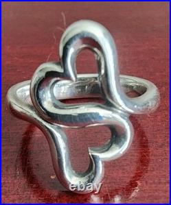 James Avery 925 Sterling Silver Heart To Heart Ring. Size 10